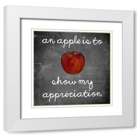Apple White Modern Wood Framed Art Print with Double Matting by Lewis, Sheldon