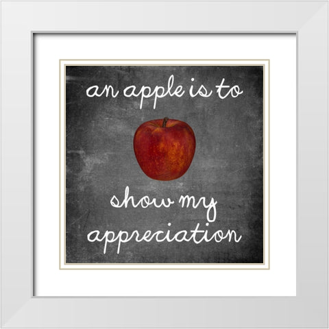 Apple White Modern Wood Framed Art Print with Double Matting by Lewis, Sheldon