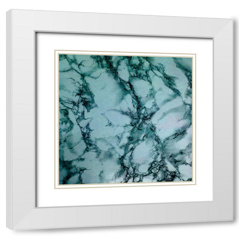 Green Elements White Modern Wood Framed Art Print with Double Matting by Lewis, Sheldon