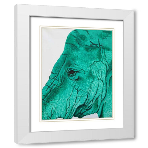 Elephant White Modern Wood Framed Art Print with Double Matting by Altavilla, Simona