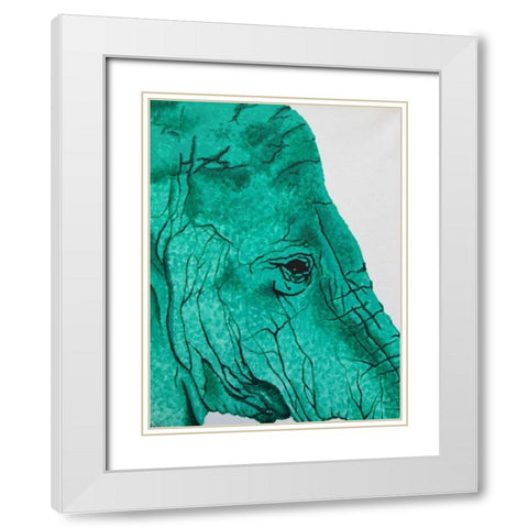 Wild Elephant White Modern Wood Framed Art Print with Double Matting by Altavilla, Simona