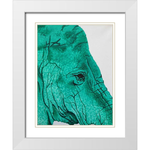 Wild Elephant White Modern Wood Framed Art Print with Double Matting by Altavilla, Simona