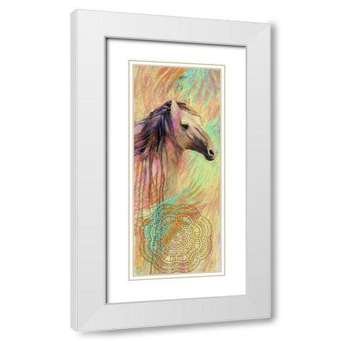 Horse Mandala White Modern Wood Framed Art Print with Double Matting by Butcher, Sarah