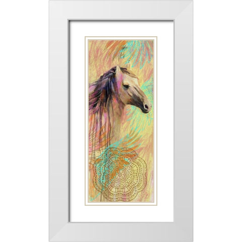 Horse Mandala White Modern Wood Framed Art Print with Double Matting by Butcher, Sarah