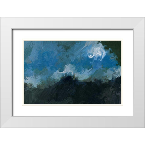 Waves White Modern Wood Framed Art Print with Double Matting by Butcher, Sarah