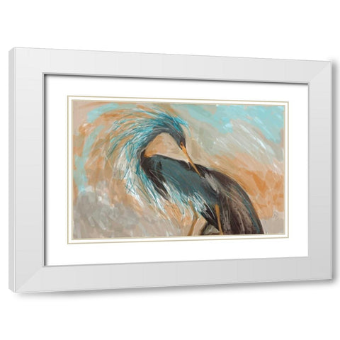 Beachy Bird White Modern Wood Framed Art Print with Double Matting by Butcher, Sarah