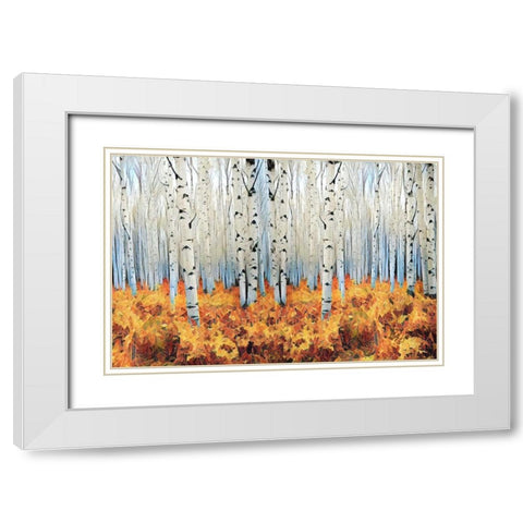 Birch Forest White Modern Wood Framed Art Print with Double Matting by Butcher, Sarah