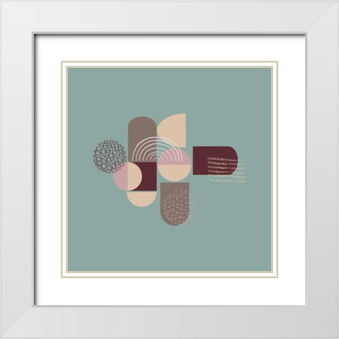 Mid Century 1 White Modern Wood Framed Art Print with Double Matting by Swati, Siotia