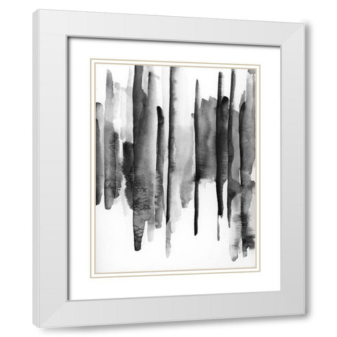Band W 1 White Modern Wood Framed Art Print with Double Matting by vdk atelier