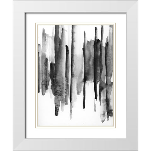 Band W 1 White Modern Wood Framed Art Print with Double Matting by vdk atelier