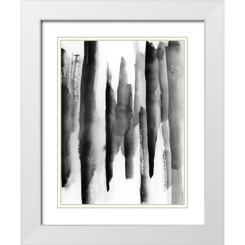 Band W 2 White Modern Wood Framed Art Print with Double Matting by vdk atelier