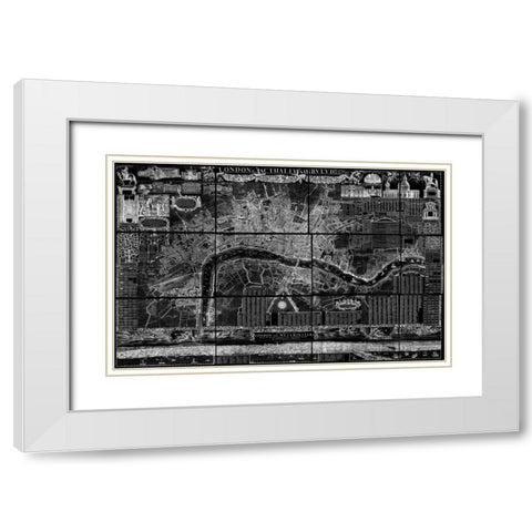 London 2 White Modern Wood Framed Art Print with Double Matting by Carlson, Tina
