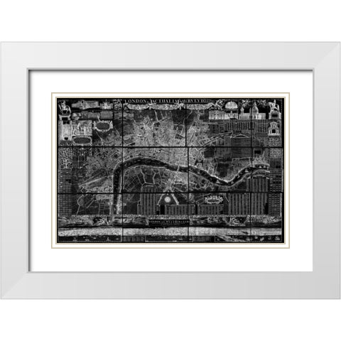 London 2 White Modern Wood Framed Art Print with Double Matting by Carlson, Tina