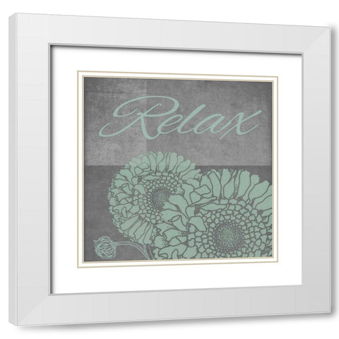 Spa Flower-Relax White Modern Wood Framed Art Print with Double Matting by Carlson, Tina