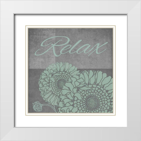 Spa Flower-Relax White Modern Wood Framed Art Print with Double Matting by Carlson, Tina