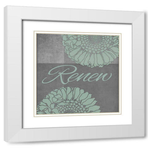 Spa Flower-Renew White Modern Wood Framed Art Print with Double Matting by Carlson, Tina