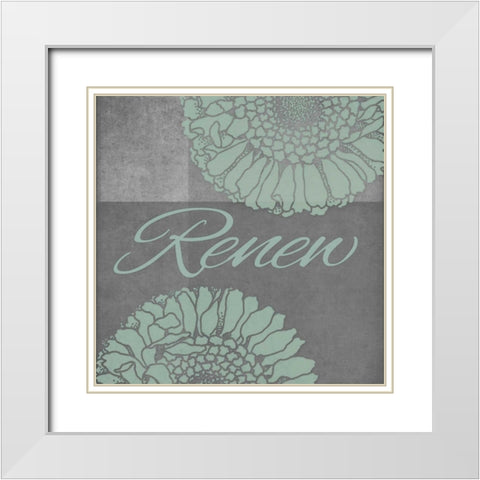Spa Flower-Renew White Modern Wood Framed Art Print with Double Matting by Carlson, Tina