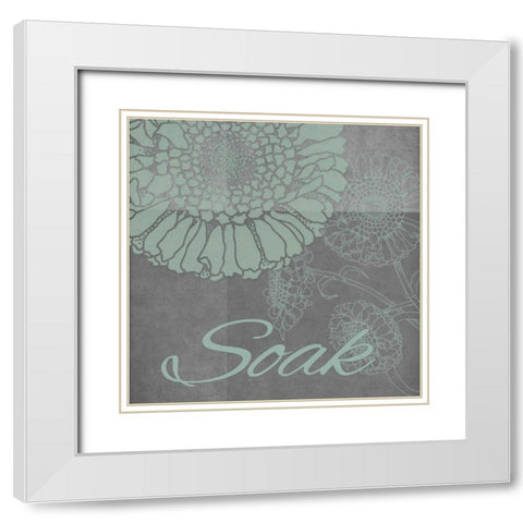 Spa Flower-Soak White Modern Wood Framed Art Print with Double Matting by Carlson, Tina
