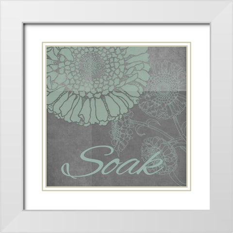 Spa Flower-Soak White Modern Wood Framed Art Print with Double Matting by Carlson, Tina