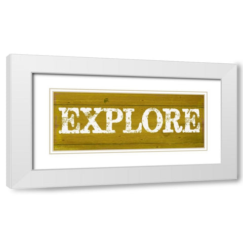 EXPLORE White Modern Wood Framed Art Print with Double Matting by Greene, Taylor