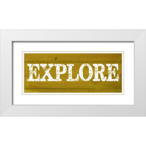 EXPLORE White Modern Wood Framed Art Print with Double Matting by Greene, Taylor