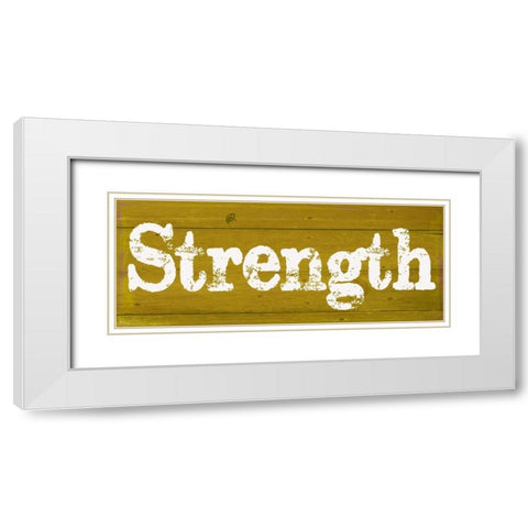 Strength White Modern Wood Framed Art Print with Double Matting by Greene, Taylor
