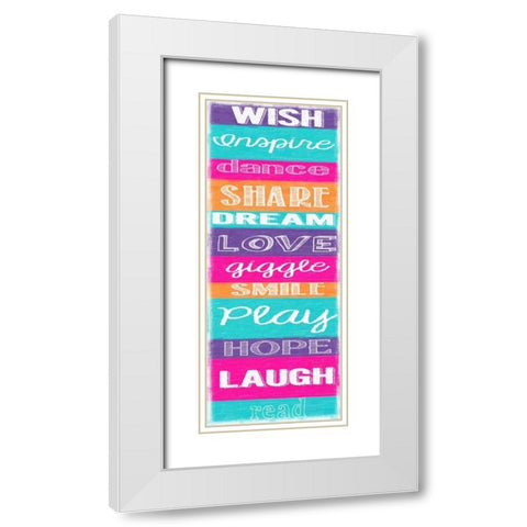 WISH STRIPE White Modern Wood Framed Art Print with Double Matting by Greene, Taylor