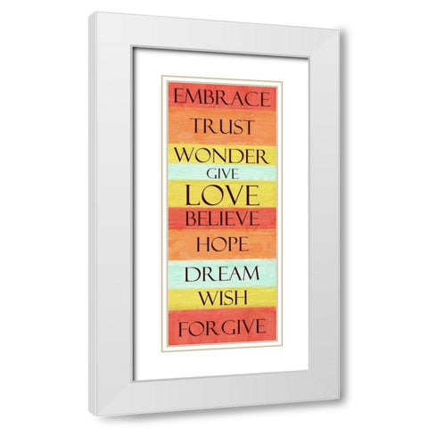 EMBRACE STRIPE White Modern Wood Framed Art Print with Double Matting by Greene, Taylor