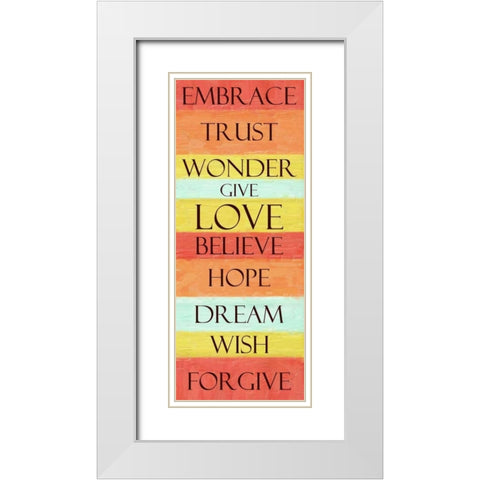 EMBRACE STRIPE White Modern Wood Framed Art Print with Double Matting by Greene, Taylor