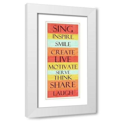SING STRIPE White Modern Wood Framed Art Print with Double Matting by Greene, Taylor