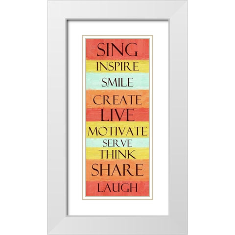 SING STRIPE White Modern Wood Framed Art Print with Double Matting by Greene, Taylor