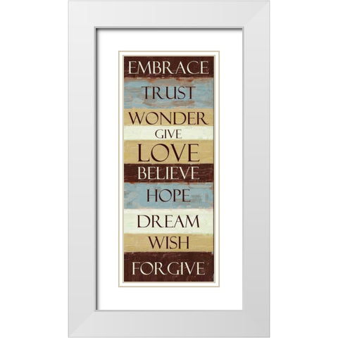 EMBRACE STRIPE ver2 White Modern Wood Framed Art Print with Double Matting by Greene, Taylor