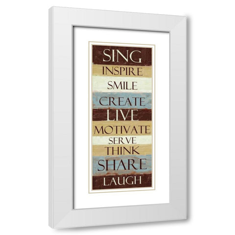 SING STRIPE ver 2 White Modern Wood Framed Art Print with Double Matting by Greene, Taylor