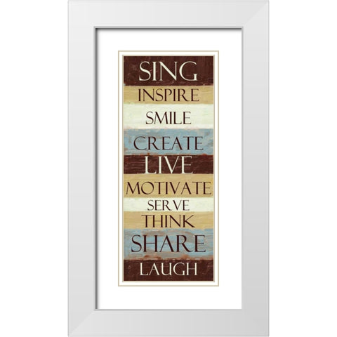 SING STRIPE ver 2 White Modern Wood Framed Art Print with Double Matting by Greene, Taylor