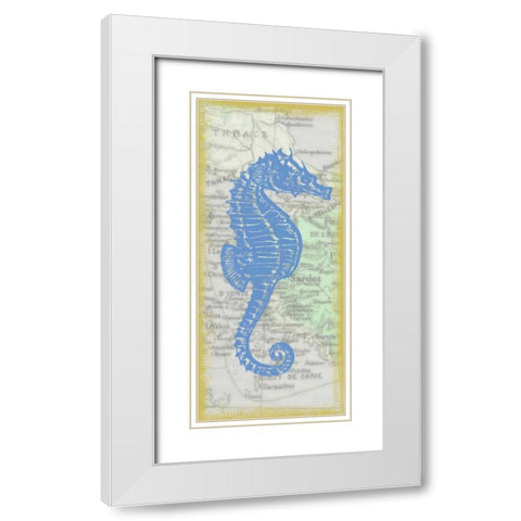 Seahorse White Modern Wood Framed Art Print with Double Matting by Greene, Taylor