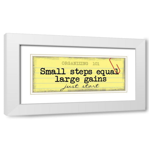 Just Start White Modern Wood Framed Art Print with Double Matting by Greene, Taylor