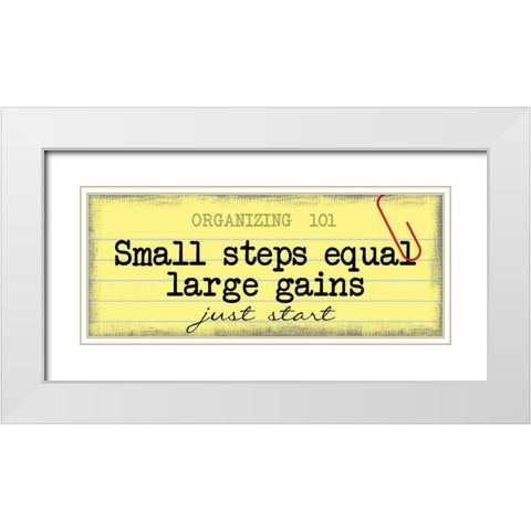 Just Start White Modern Wood Framed Art Print with Double Matting by Greene, Taylor