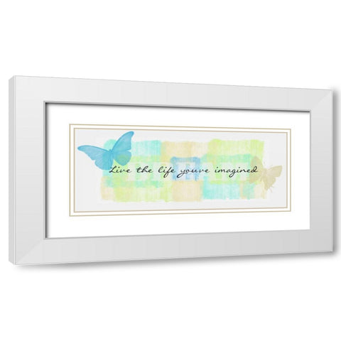 Live The Life White Modern Wood Framed Art Print with Double Matting by Greene, Taylor