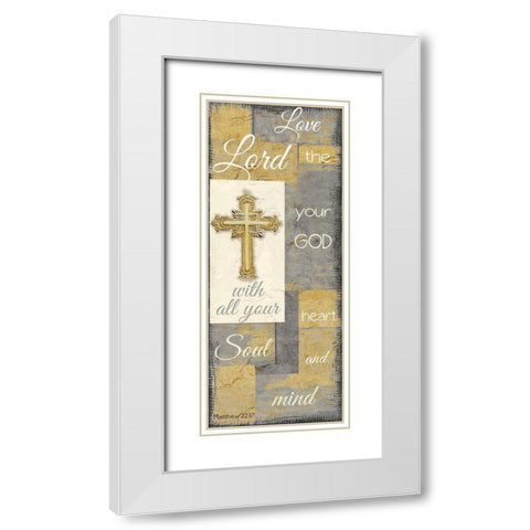 Love the Lord grey gold White Modern Wood Framed Art Print with Double Matting by Greene, Taylor