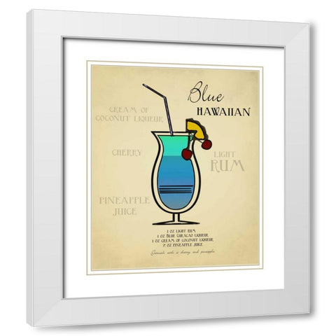 Blue Hawaiian White Modern Wood Framed Art Print with Double Matting by Greene, Taylor
