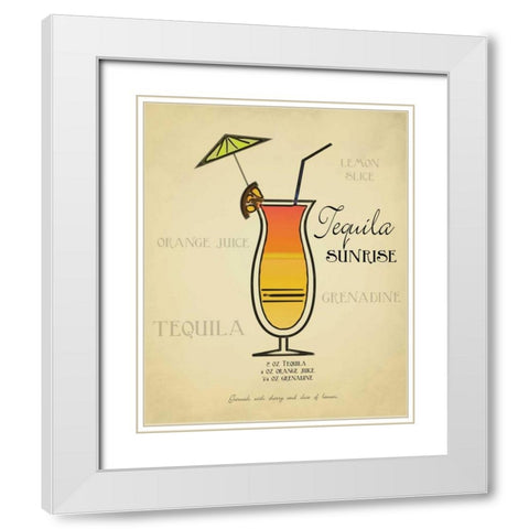 Tequila Sunrise White Modern Wood Framed Art Print with Double Matting by Greene, Taylor