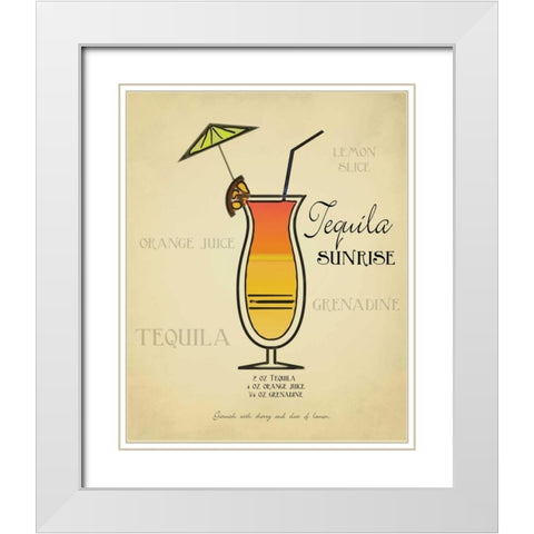 Tequila Sunrise White Modern Wood Framed Art Print with Double Matting by Greene, Taylor