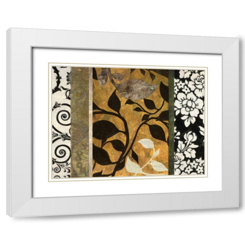 GOLDEN LEAF SILHOUETTE A White Modern Wood Framed Art Print with Double Matting by Greene, Taylor