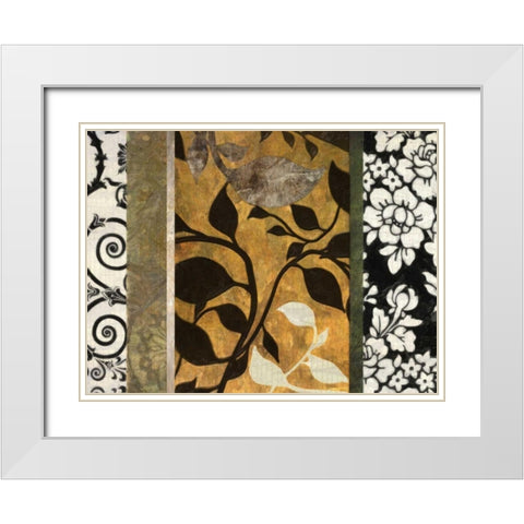 GOLDEN LEAF SILHOUETTE A White Modern Wood Framed Art Print with Double Matting by Greene, Taylor