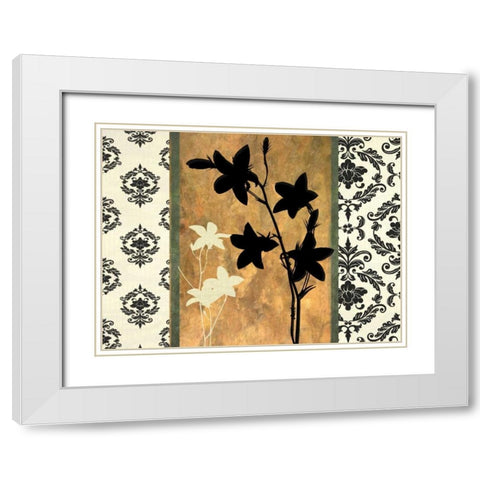 GOLDEN BOTANICAL SILHOUETTE White Modern Wood Framed Art Print with Double Matting by Greene, Taylor