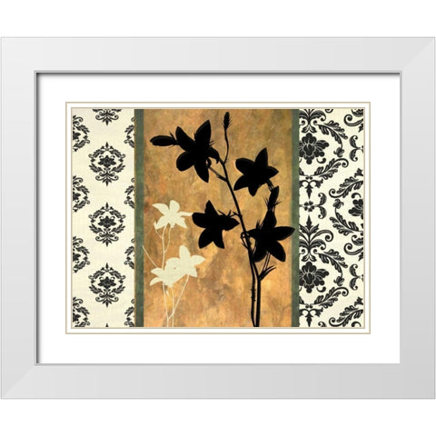 GOLDEN BOTANICAL SILHOUETTE White Modern Wood Framed Art Print with Double Matting by Greene, Taylor