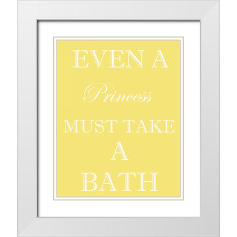 PRINCESS MUST BATHE White Modern Wood Framed Art Print with Double Matting by Greene, Taylor