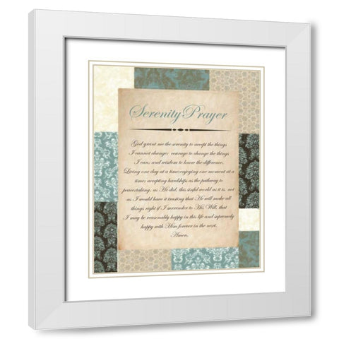 SERENITY BLUE White Modern Wood Framed Art Print with Double Matting by Greene, Taylor