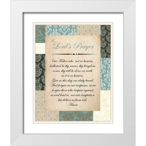 OUR FATHER BLUE White Modern Wood Framed Art Print with Double Matting by Greene, Taylor