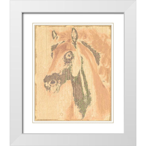 Horse 1 White Modern Wood Framed Art Print with Double Matting by Greene, Taylor